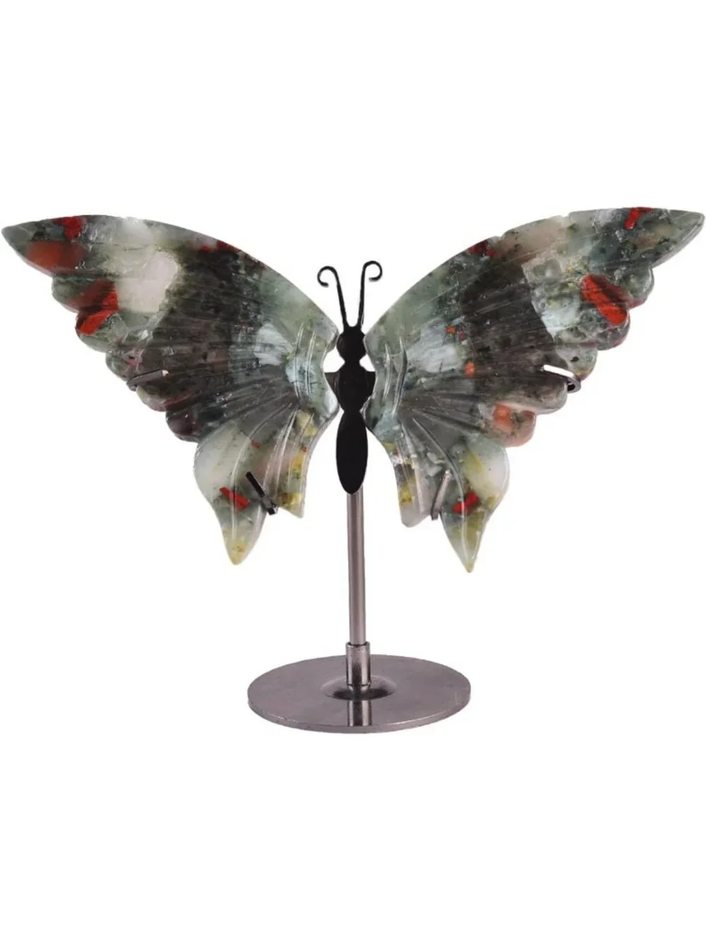 Natural African Bloodstone Butterfly Figurine | Healing Crystal Decor, Reiki